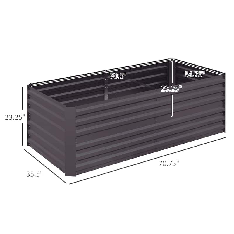 Galvanized Raised Garden Bed Kit, Large and Tall Metal Planter Box for Vegetables,Flowers and Herbs, 6' x 3' x 2'