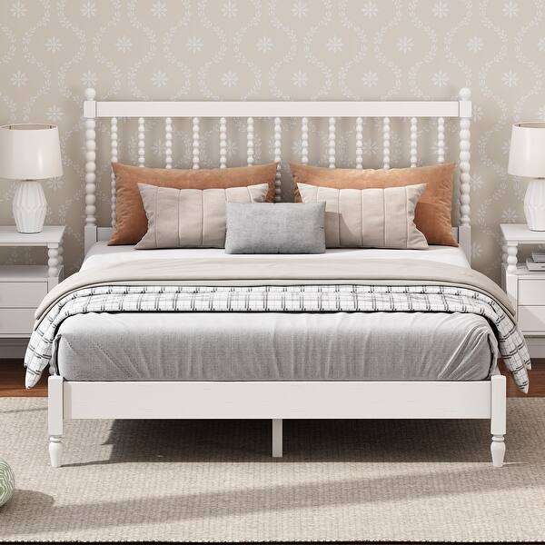 Minimalist King Bed Frame with Gourd Shaped Headboard - Bed Bath ...