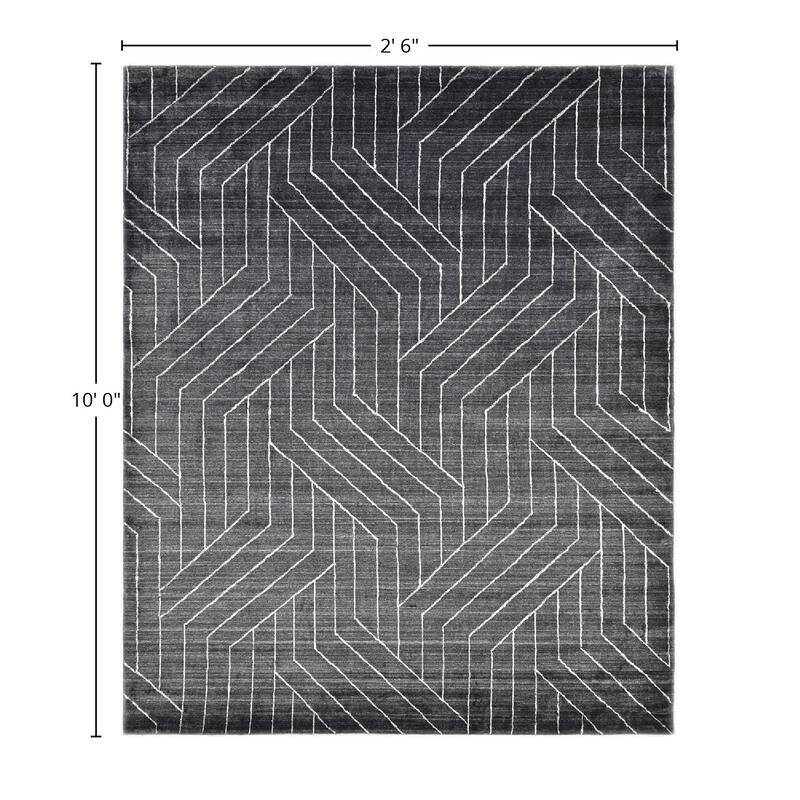 Overton Handmade Modern Contemporary Geometric Area Rug