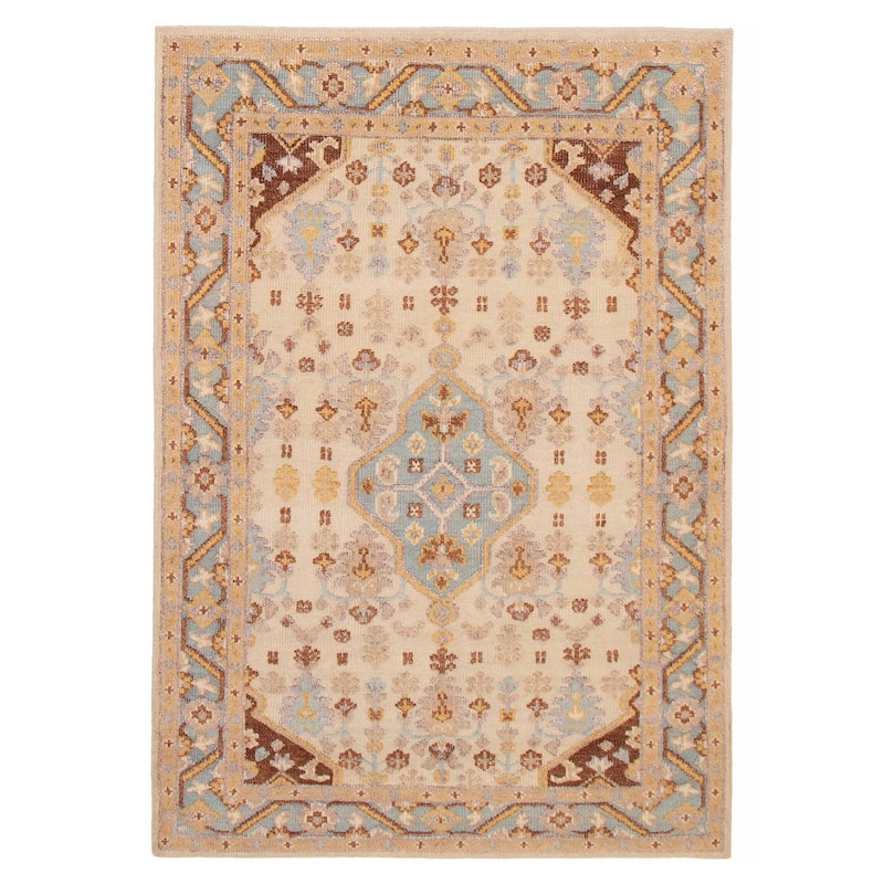 ECARPETGALLERY Hand-knotted Jules Serapi Cream Silk, Wool Rug - 5'2 x 7'8 - Cream - 5'2 x 7'8
