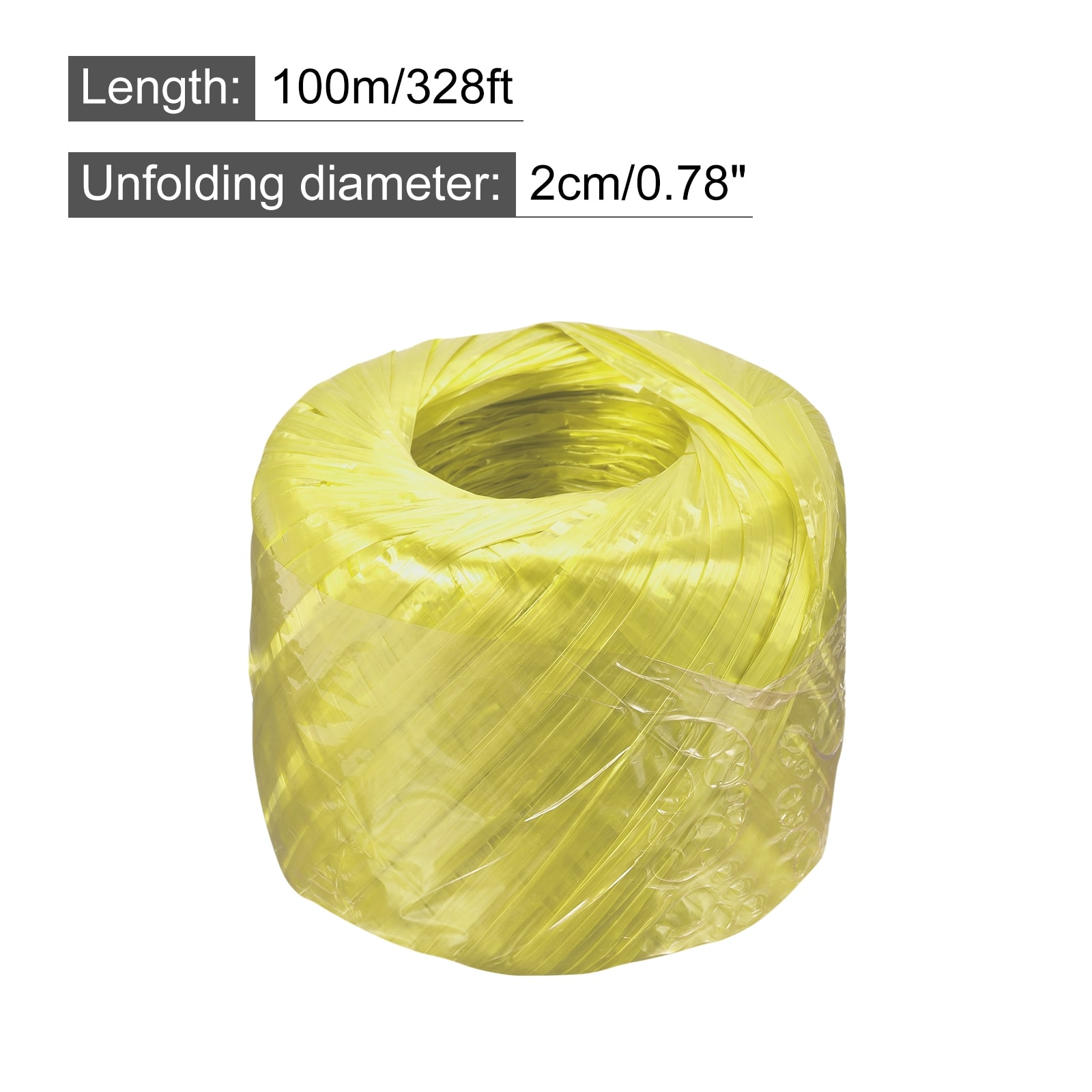 Polyester Nylon Plastic Rope Twine Bundled for Packing ,100m Yellow 3Pcs