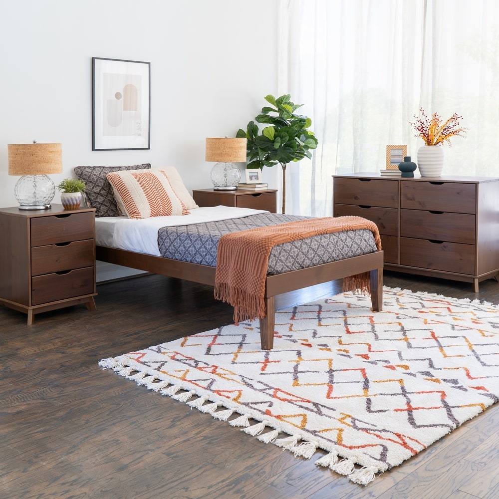 Purcell 4-Piece Bedroom Set with 6-Drawer Dresser and 2 Nightstands