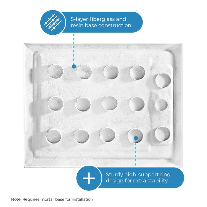 OVE DECORS Adena White Shower Base 60x36 in white