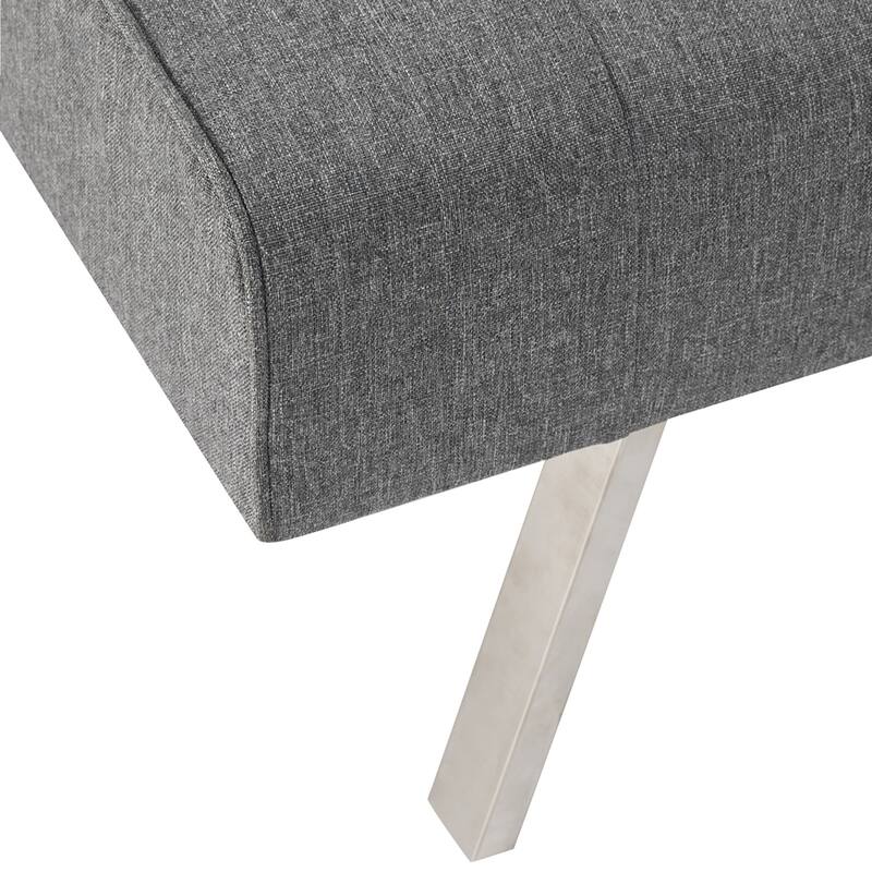 Tufted Mid-Century Modern Split Back Futon Sofa Couch Bed with Chrome Legs