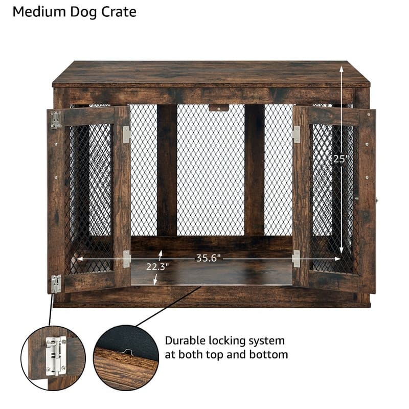unipaws Dog Crate Furniture with Tray and Bed