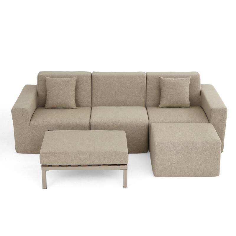 5-Piece Modular Sets Sectional Sofa Set Patio Conversation Sets