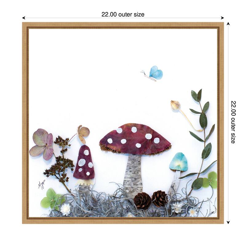 Kate and Laurel Mushroom No. 1 by Madeline Jeppesen Framed Canvas Wall Art Print