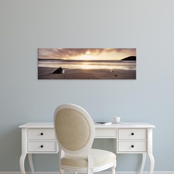 Easy Art Prints Panoramic Images's 'Sunset over the sea, Whitesand Bay, Pembrokeshire, Wales' Premium Canvas Art