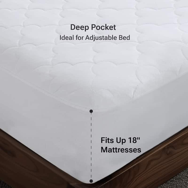 Madison Park All Natural Cotton Percale Quilted Mattress Pad
