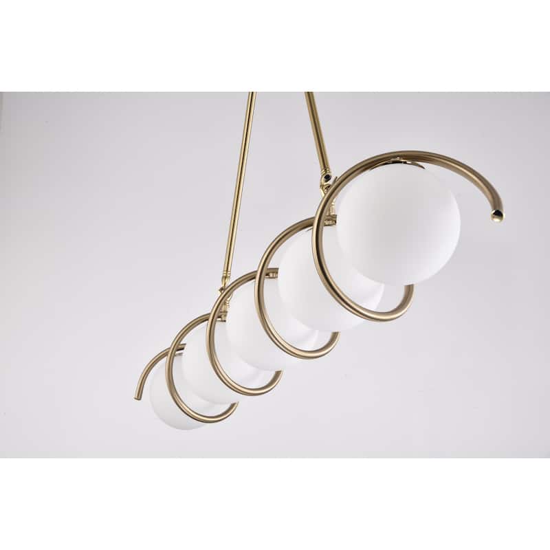 Dazzle 33 Inch Modern Glass Globe Pendant Chandelier 5-Light