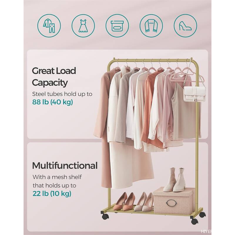 Clothes Rack with Wheels - 15.9*35.8*62.2inch
