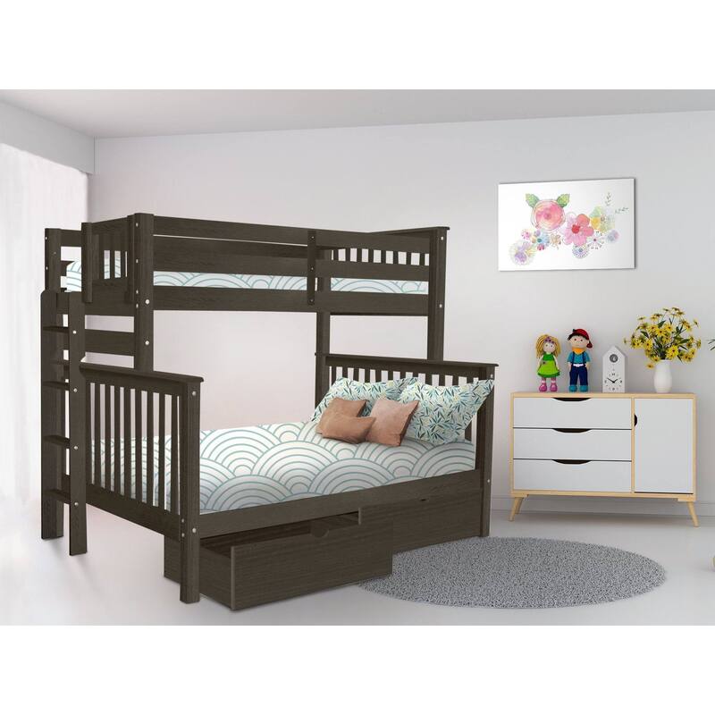 Taylor & Olive Trillium Twin over Full Bunk Bed, 2 Drawers