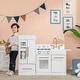preview thumbnail 6 of 14, Teamson Kids Wooden Play Kitchen with Refrigerator, Stove, Sink and Ice Maker, Modular Toy Kitchen Set for Toddlers and Kids