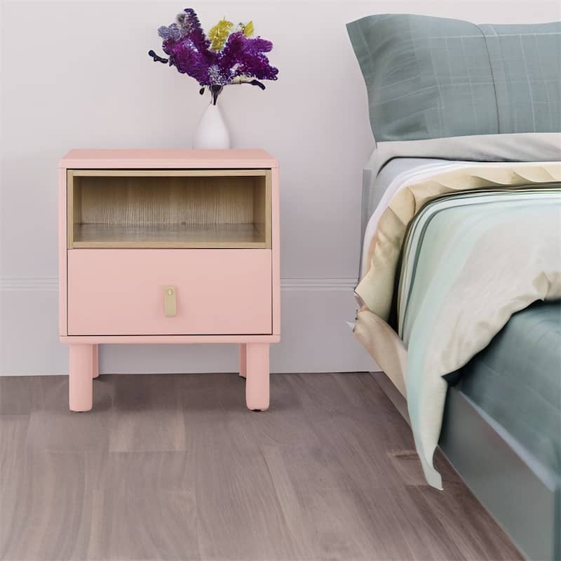 Single Drawer Bedside Table, Modern Wooden Style Bedside Table