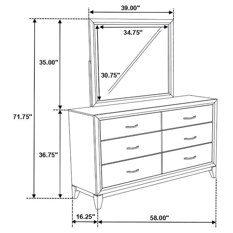 Watson Transitional Wood 6-drawer Dresser Grey Oak