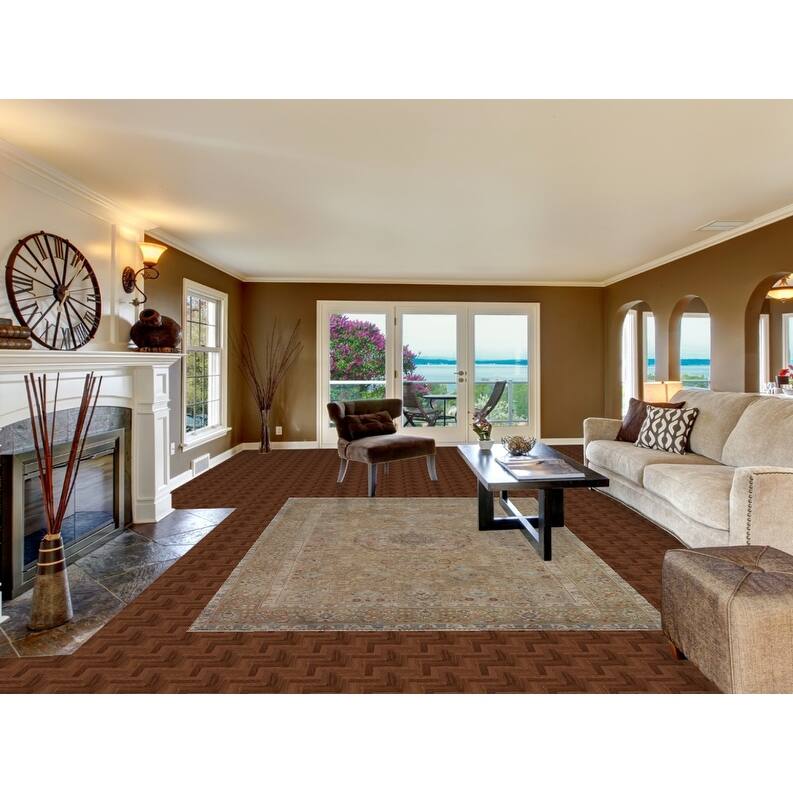 Hand Knotted Oriental 100% Wool Carpet Traditional Medallion Yellow & Gold Tabriz Area Rug - 9' 9'' X 6' 7''