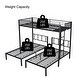 preview thumbnail 6 of 15, Modern Triple Twin Bunk Bed, Black, Sturdy Metal and Safety Guardrail