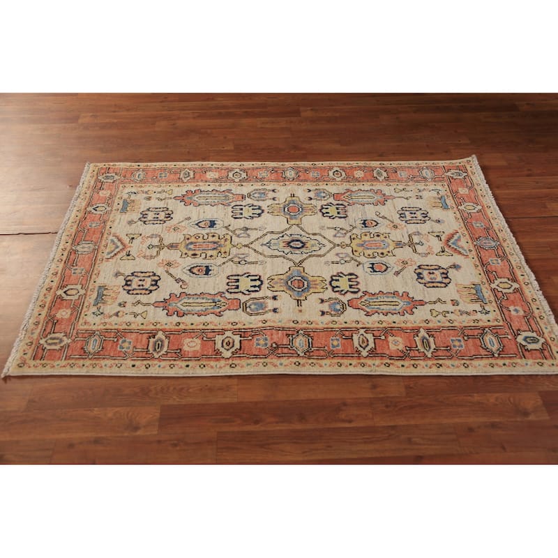 Vegetable Dye Heriz Serapi Oriental Rug Hand-Knotted Foyer Wool Carpet - 3'4"x 5'0"