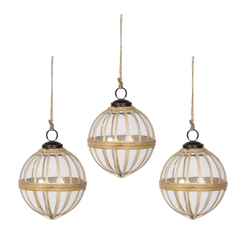 D3.9" X-Mas Hanging Ornament, Decorative Hanging Ball Christmas Tree Ornaments for Holiday Party Decorations, Set of 3