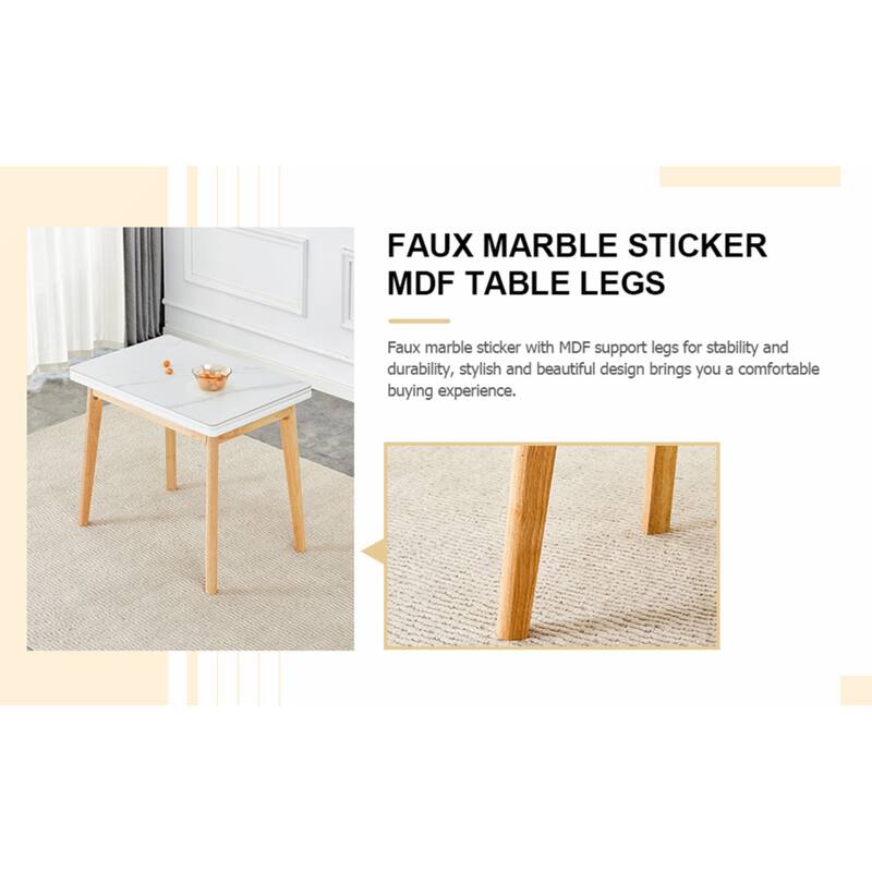 sintered stone tabletop with rubber wooden legs