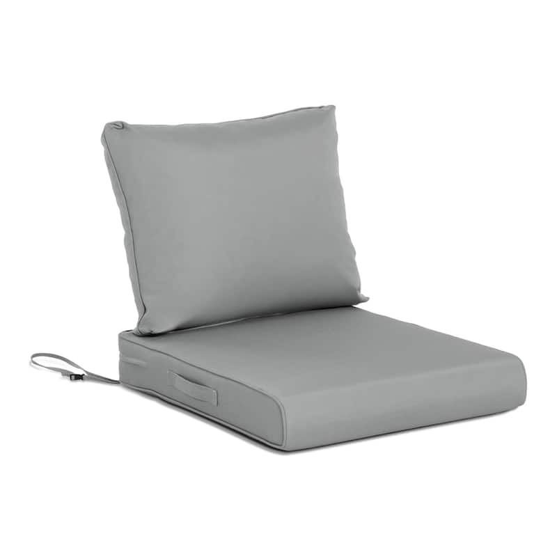 Aoodor Outdoor Chair Cushions Set, Water Resistant Deep Seat Cushions - 25"x25" - Grey