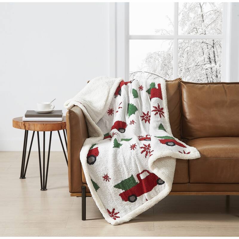 Truly Soft Cozy Tree and Truck Throw - Multi