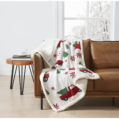 Truly Soft Cozy Tree and Truck Throw