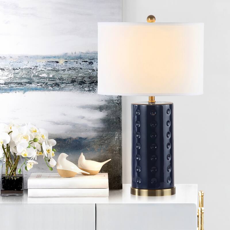SAFAVIEH Lighting 26-inch Navy Roxanne Table Lamp (Set of 2)