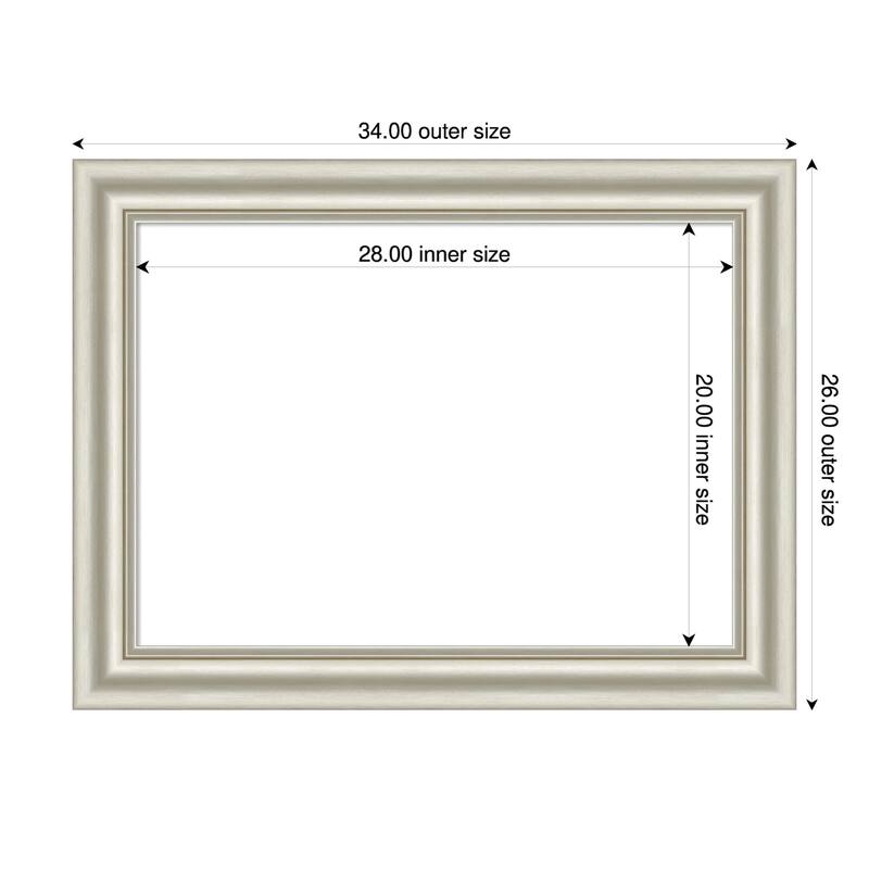 Sophia Framed Dry Erase Magnetic Board - 34 x 26 in - Sophia Silver
