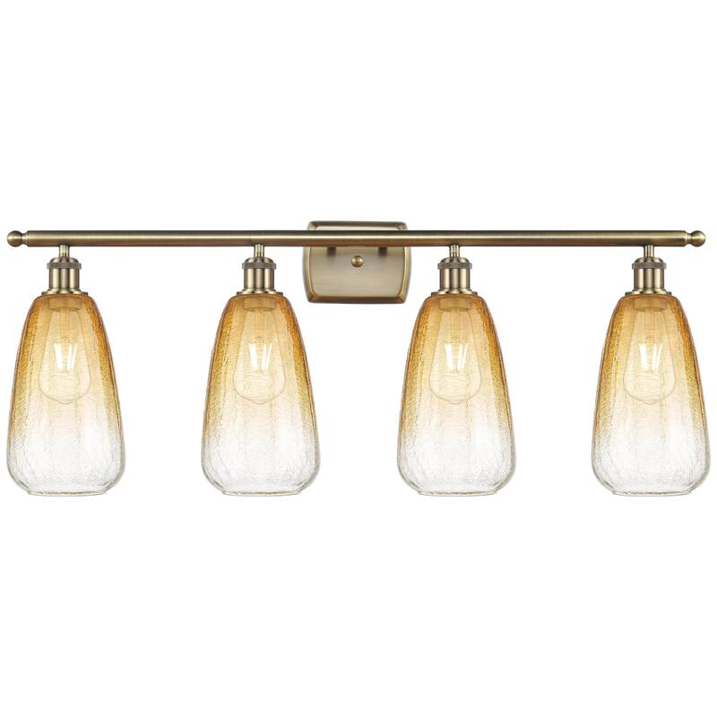 Innovations Lighting Endless Possibilities Ballston - Brookhaven Almond - 4 Light 36" Bath Vanity Light - Antique Brass/Amber