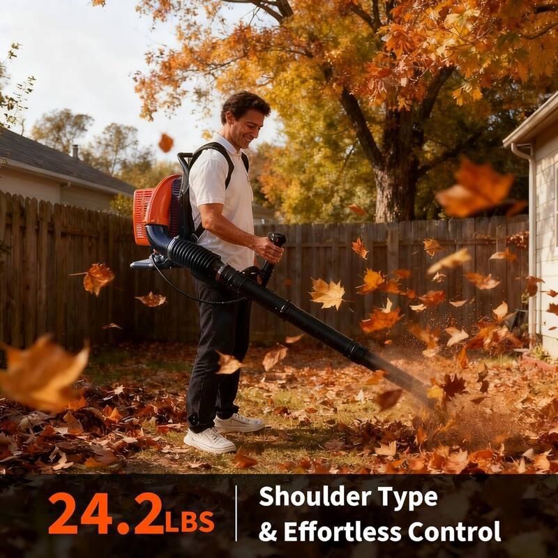 Backpack Durable Gas Powered Leaf Blower 4.0 HP 66cc 2-Cycle 880 CFM 320 MPH - N/A