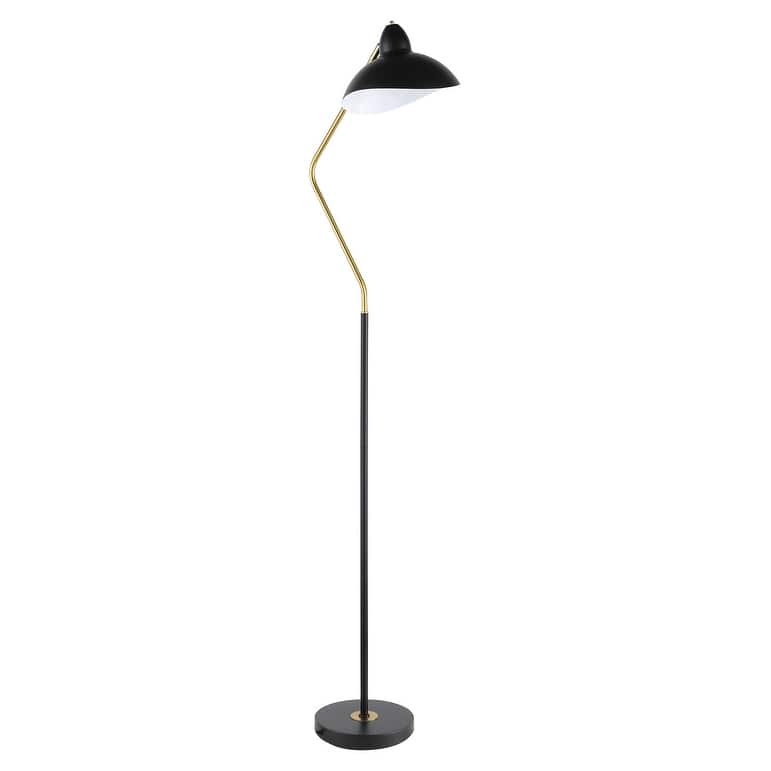 Iona Black and Gold V-Curved Arm Floor Lamp