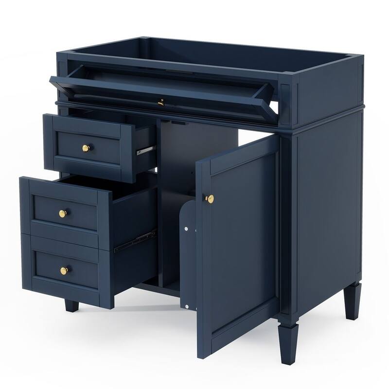 36" Modern Bathroom Vanity with Sink and Medicine Cabinet,2 Soft Closing Doors and 4 Drawers