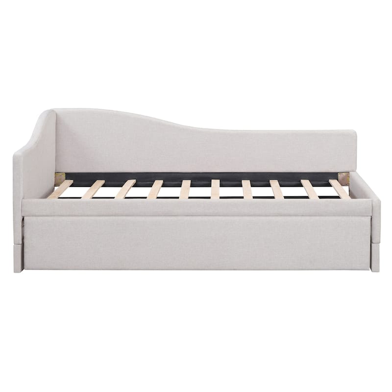 Upholstered L-Shaped Sofa Bed with Pop-Up Rollaway Bed