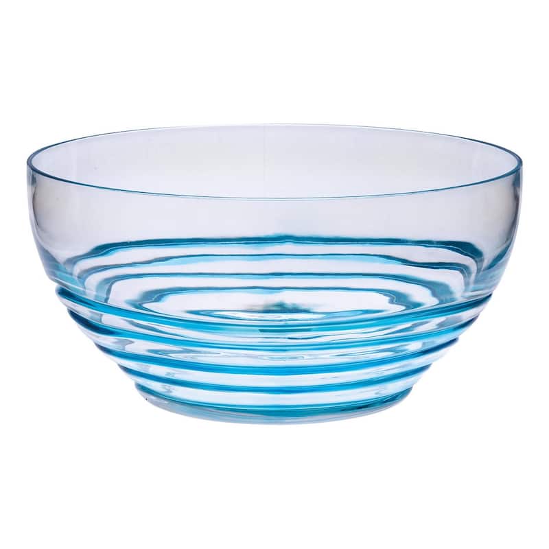 Swirl Acrylic Serving Bowls, Unbreakable Large Plastic Bowls, Soup Bowls, Salad Bowls, Cereal Bowl for Snacks, BPA Free - Blue