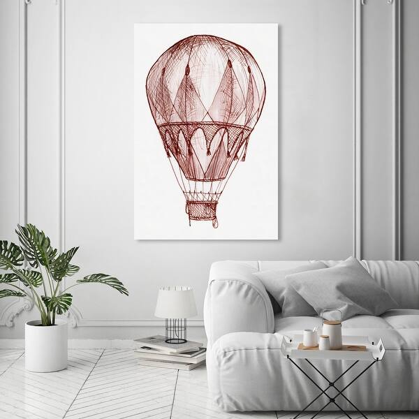 Oliver Gal Red Hot Air Balloon Transportation Wall Art Canvas Print Air Transportation Red White Overstock 32478948