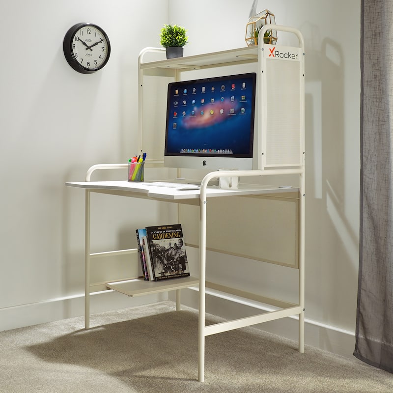 X Rocker iCarus Metal Gaming Desk with Shelves