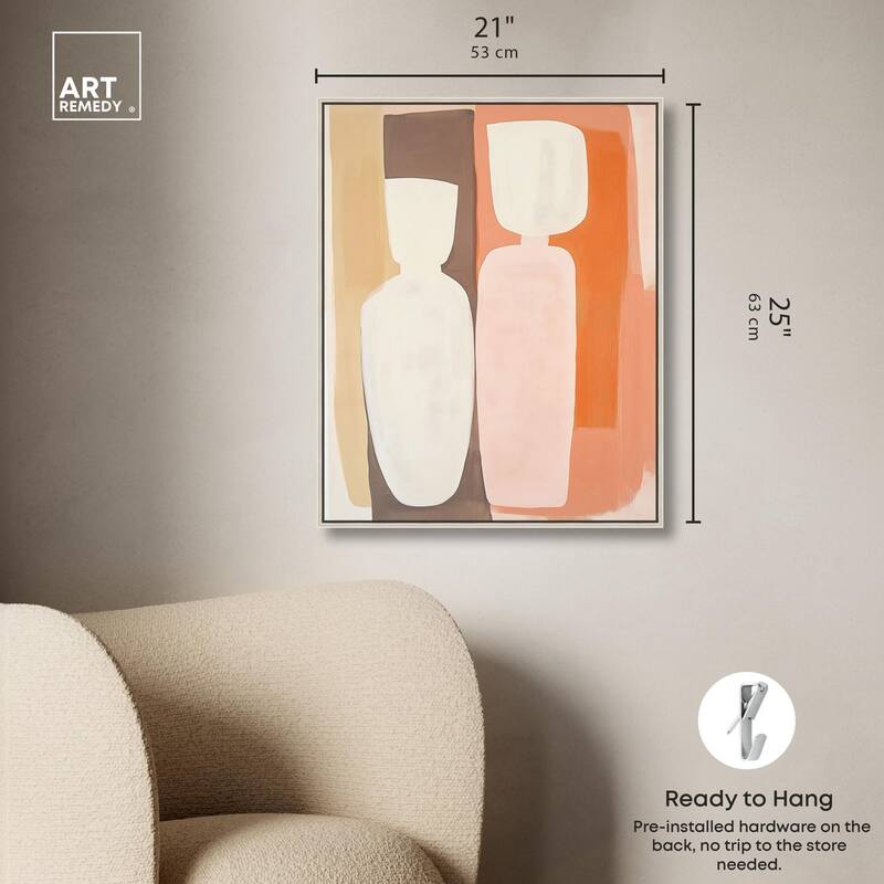 Pink Meets Clay I Canvas by Art Remedy