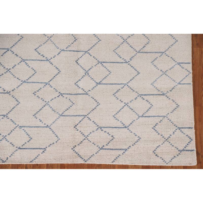 All-Over Moroccan Indian Area Rug Hand-Knotted Wool Carpet - 5'0"x 7'11"