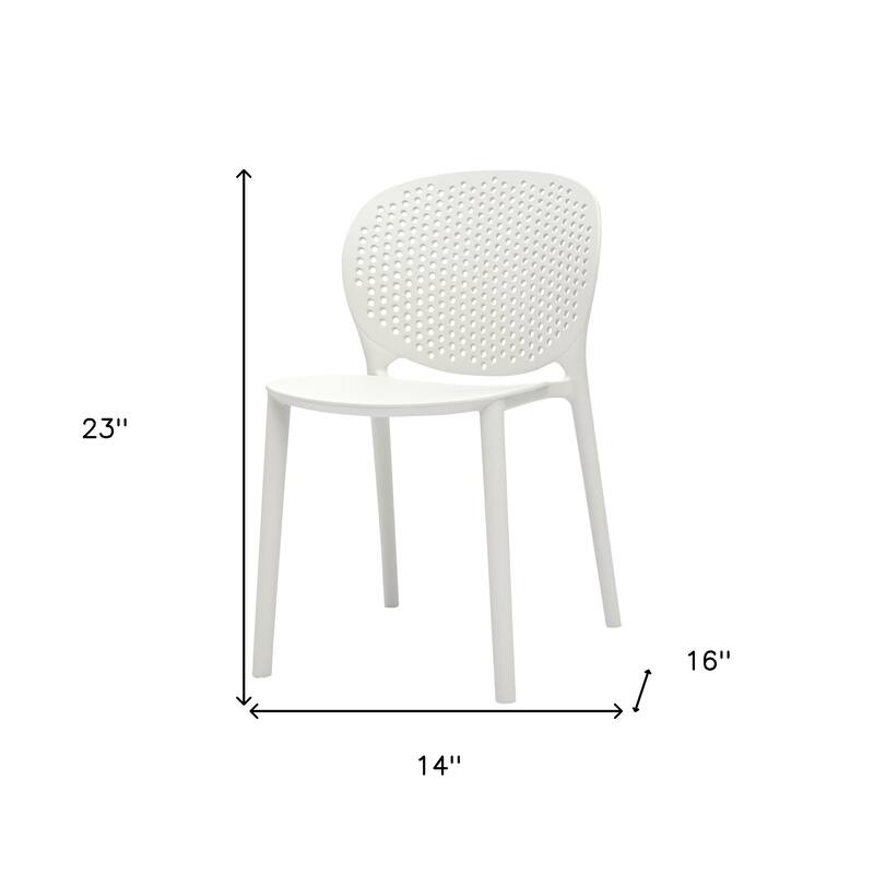 HomeRoots Set Of Four White Heavy Duty Plastic Juvenile Chairs - 14.00 in. x 23.00 in. x 16.00 in.