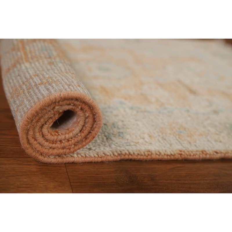 Muted Traditional Oushak Turkish Oriental Rug Hand-knotted Wool Carpet - 2'0" x 3'11"