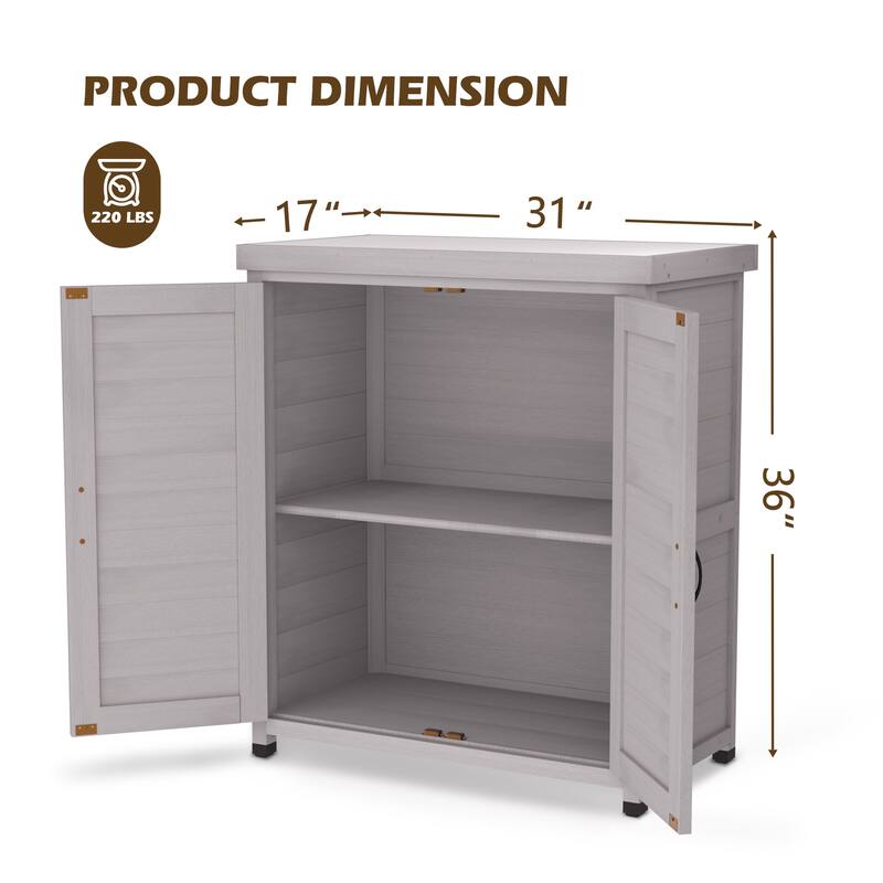 Potting Bench with Storage Cabinet Metal Table Top for Patio,Outdoor Work Station Table Multifunctional Garden Tool Cabinet