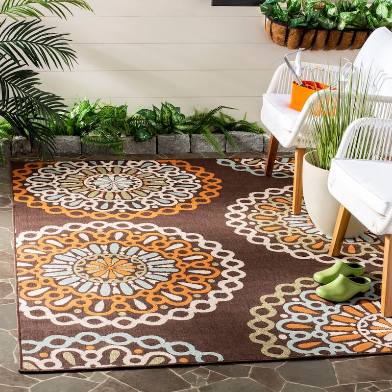SAFAVIEH Veranda Elsi Geometric Medallion Indoor/Outdoor Area Rug