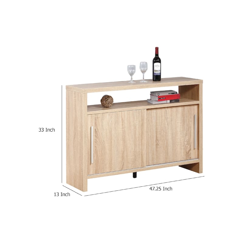 Vivu Sideboard Console Cabinet, 4 Shelves, 47 Inch, Weathered White