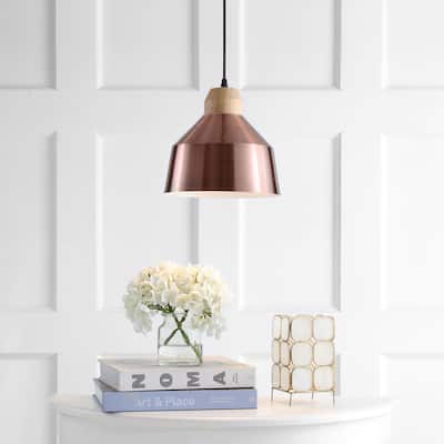 SAFAVIEH Lighting Dajana Adjustable 1-light LED Copper Pendant - 10.25"x10.25"x11.3-83.3"