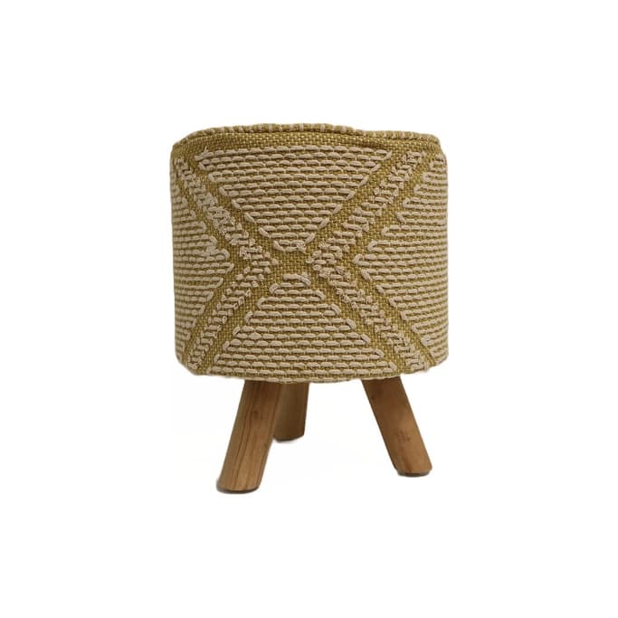 Home&Manor Lille Cotton Round Stool