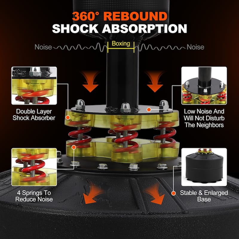 5 in 1 Punching Bag with Stand for Adult Kids with 2 Speed Bag Adjustable Height