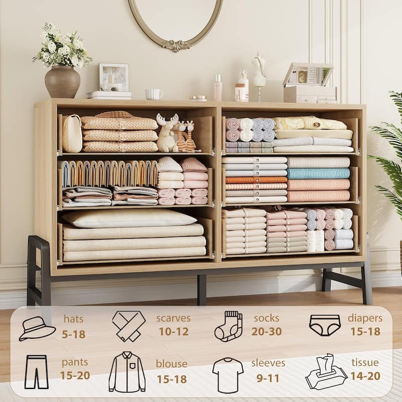 6 Dresser for Bedroom, 52" Wide Dresser, Wide Drawer with Storage Freestanding
