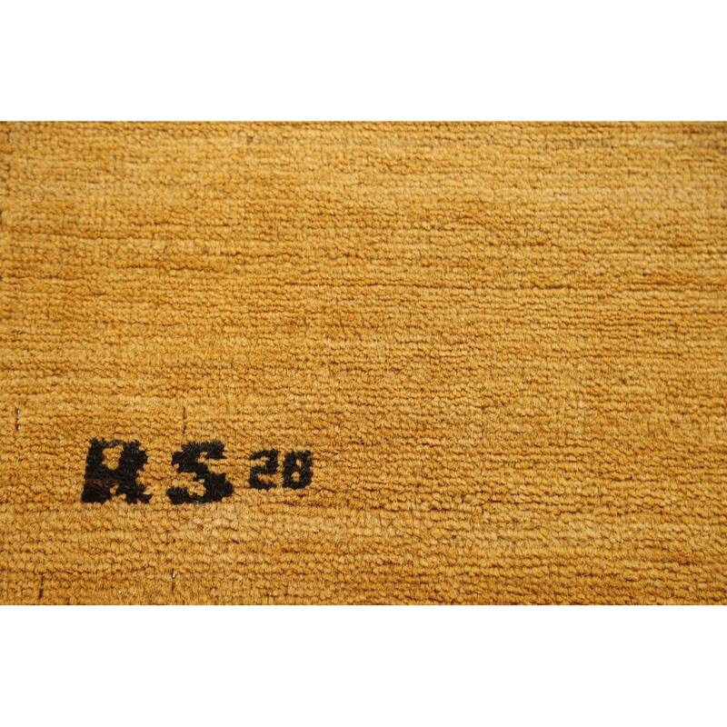 Modern Yellow Gabbeh Oriental Foyer Rug Handmade Wool Carpet - 2'11"x 4'11"