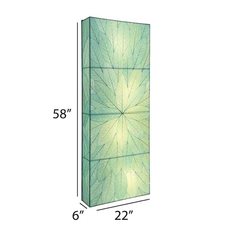 Eangee Handmade Sunburst Panel Wall Lamp, Cocoa Leaves Shade, 22 x 6 x 58 in. - 22 x 58 x 6 in